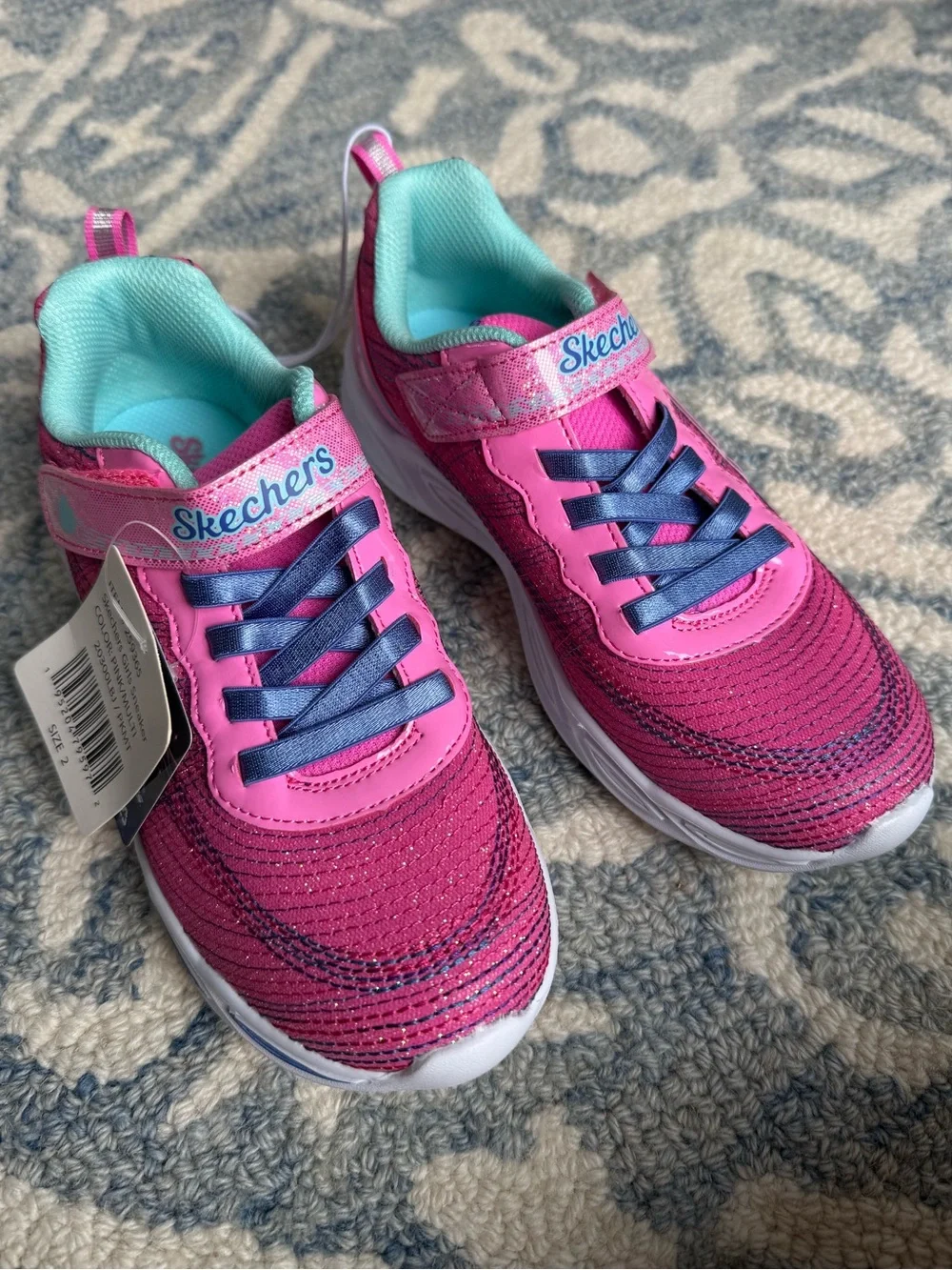 Skechers S Lights Kids Pink Glitter Light-Up Sneakers